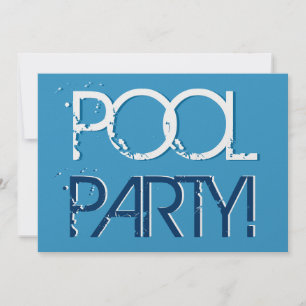 Convite Festa de Piscina para o Aniversário ou Metálico