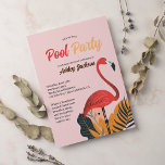Convite Festa de Piscina Tropical Rosa flamingo Doce 16<br><div class="desc">Prepare-se para uma comemoração de verão com nosso Convite de festas de Verão exclusivo! Quer você esteja hospedando um churrasco de quintal, um cesto de poolside, ou uma fogueira de praia, nossos na moda e nossos convites personalizáveis definem o tom perfeito para um encontro cheio de diversão sob o sol....</div>
