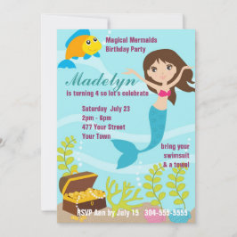 Convite Festa de Piscinas de Sereias Mágicas