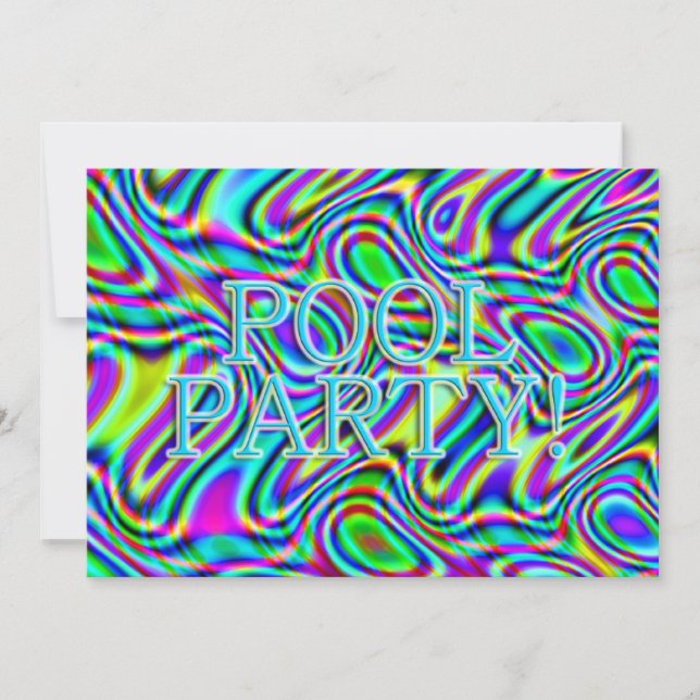 Convite Festa de Piscinas ondulada e divertida! (Frente)