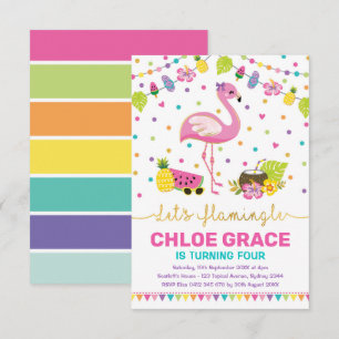 Convite Festa de Piscinas Tropical de Verão de Aniversár