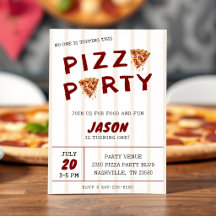 Festa de Pizza Aniversário Infantil Listrado