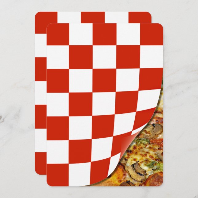 Convite Festa de Pizza de Aniversário (Frente/Verso)