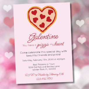 Convite Festa de Pizza do Dia dos Namorados Galentines Fof