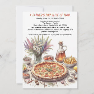 Convite Festa de Pizza do Dia dos Pais – Jantar de Família