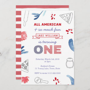 Convite Festa de pizza primeiro aniversario para Menino ou