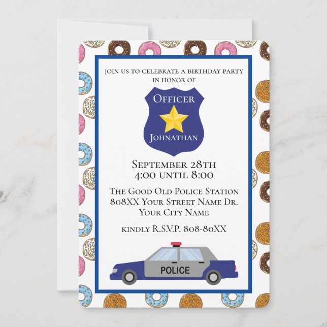 Convite Festa de Polícia com Donuts (Frente)