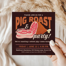 Convite Festa de Porco Assado Inteiro