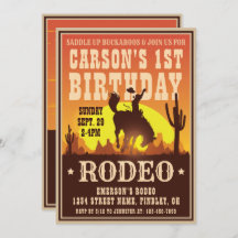 Festa de Poster do Aniversário do Cowboy Rodeo, Qu