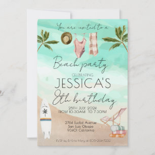 Convite Festa de Praia Aniversário Primeiro Menino de Aniv