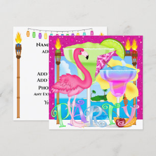 Convite Festa de Praia no Paraíso / Luau