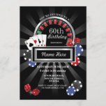 Convite Festa de Prata de Aniversário do Casino Night Las<br><div class="desc">Design do Casino Silver Night Party. Perfeito para qualquer aniversário. Simplesmente mude o texto para se adequar ao seu partido. impressão incluído.</div>