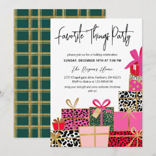 Convite Festa de Presentes Elegantes Coisas Favoritas Feri