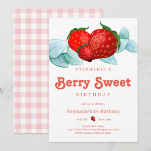 Convite Festa de primeiro aniversario Berry Sweet Summer