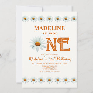 Convite Festa de primeiro aniversario Boho Daisy Girls