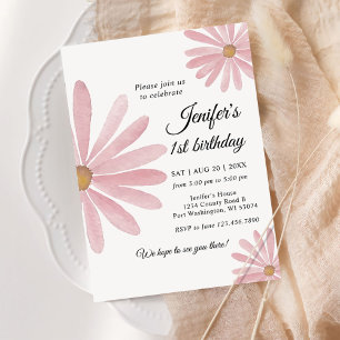 Convite Festa de primeiro aniversario da Garota Daisy Bohm