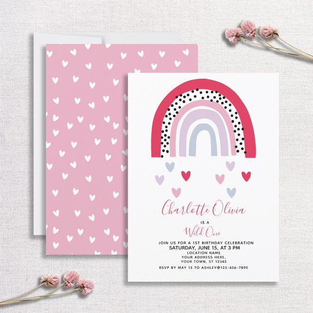 Convite Festa de primeiro aniversario da Garota do Arco-Ír (Criador carregado)