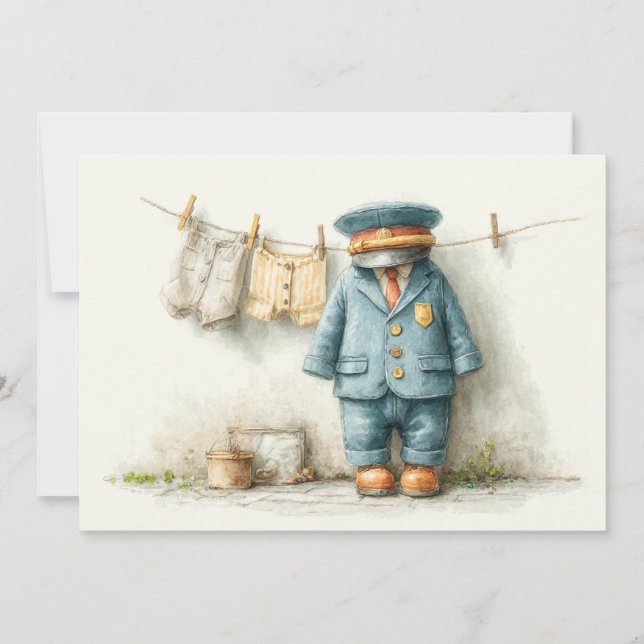 Convite Festa de primeiro aniversario da Polícia do Baby B (Frente)