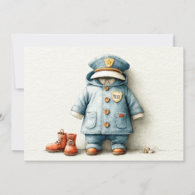Convite Festa de primeiro aniversario da Polícia do Baby B (Frente)