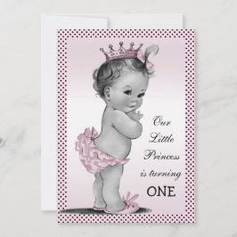 Convite Festa de primeiro aniversario da Princesa de Cute 