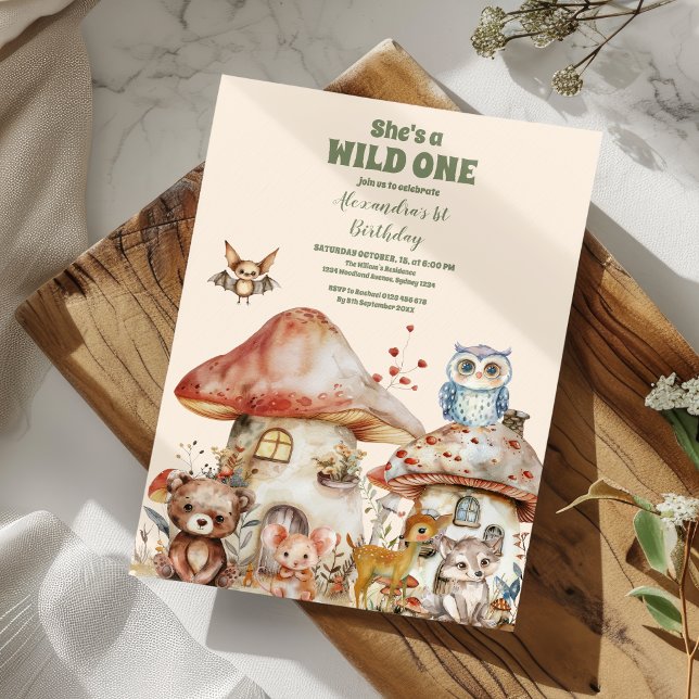 Convite Festa de primeiro aniversario de Animais da Flores (Criador carregado)