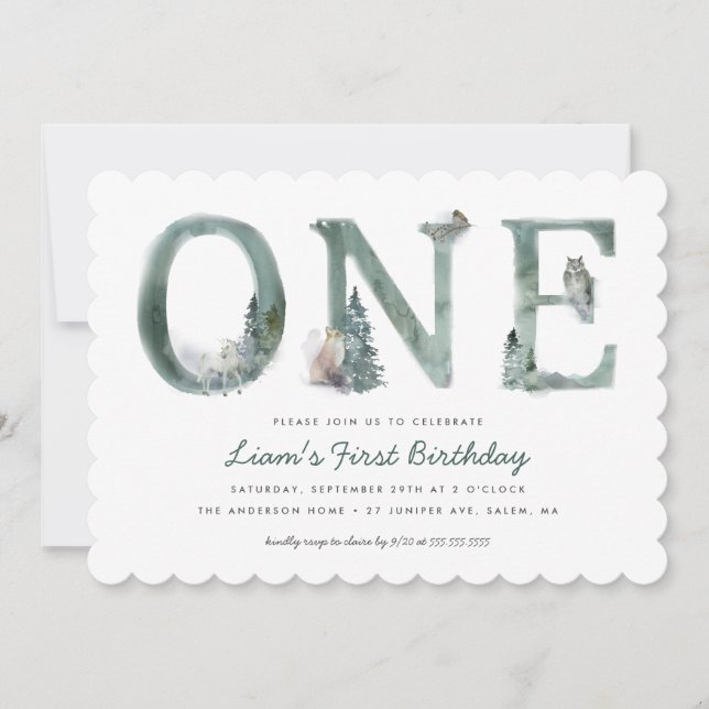 Convite Festa de primeiro aniversario de Aquarela de Anima (Frente)