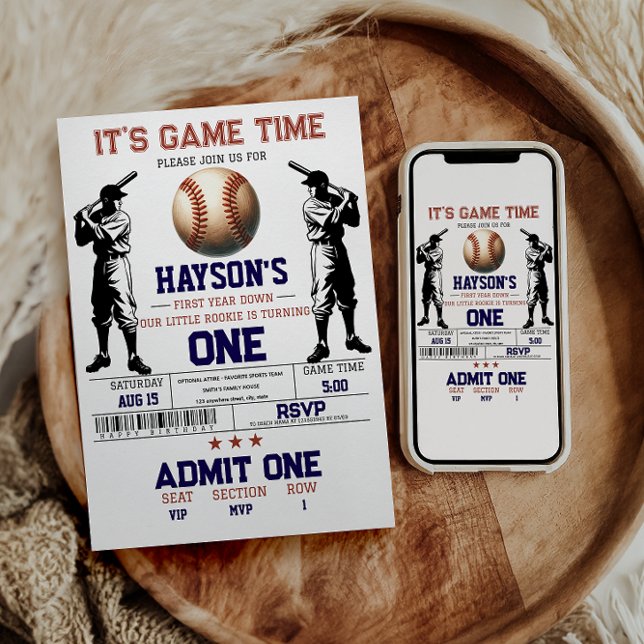 Convite Festa De primeiro aniversario De Baseball No Prime (Criador carregado)