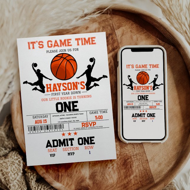 Convite Festa de primeiro aniversario de Basquete No Prime (Criador carregado)