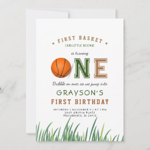 Convite Festa de primeiro aniversario de basquetebol