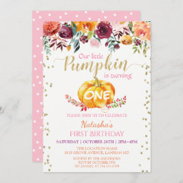 Convite Festa de primeiro aniversario de Bebê da Menina Fl