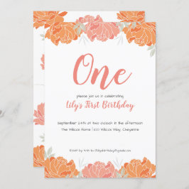 Convite Festa de primeiro aniversario de Bebê de Pastel Cu