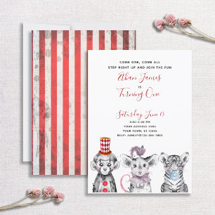 Convite Festa de primeiro aniversario de Circo Vermelho Pr