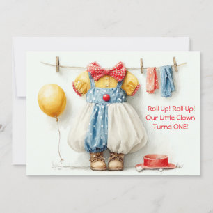 Convite Festa de primeiro aniversario de Couture de Clowne