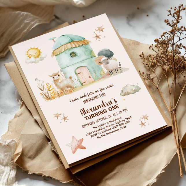 Convite Festa de primeiro aniversario de fazendas para Cri (Criador carregado)