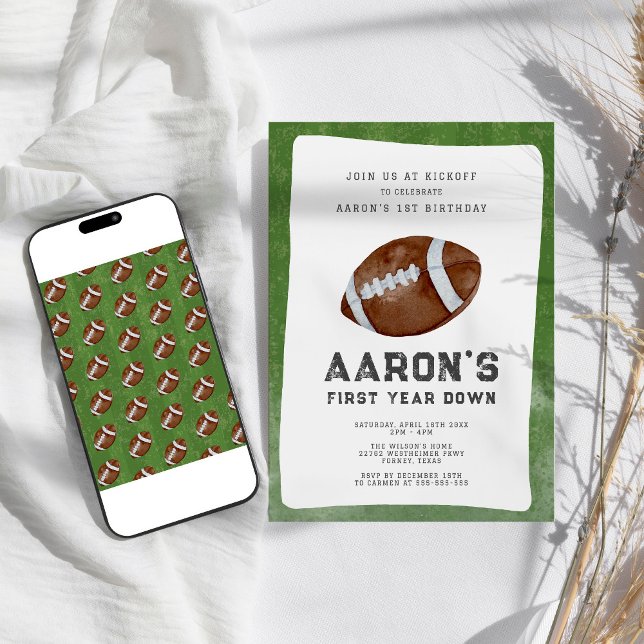 Convite Festa de primeiro aniversario de Futebol do primei (Criador carregado)