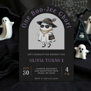 Convite Festa de primeiro aniversario de Halloween One Bou