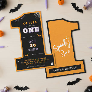 Convite Festa de primeiro aniversario de Halloween Spooky 