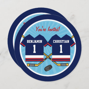 Convite Festa de primeiro aniversario de Jersey dos Gêmeos