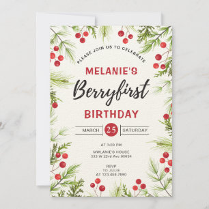 Convite Festa de primeiro aniversario de Morango   Berry F