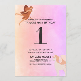 Convite Festa de primeiro aniversario de Pegasus Unicorn