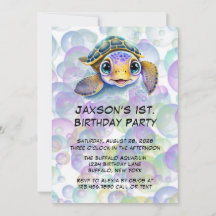 Festa de primeiro aniversario de Tartaruga e Bolha