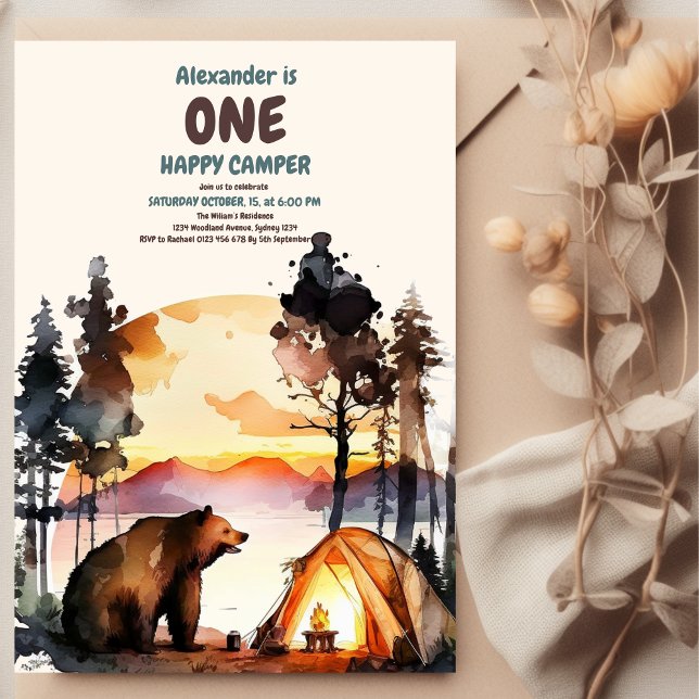 Convite Festa de primeiro aniversario do Boho One Happy (Criador carregado)