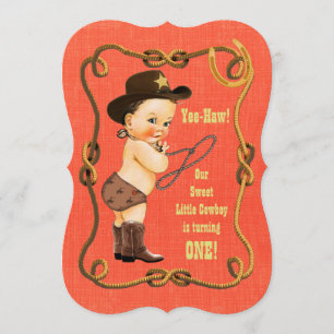 Convite Festa de primeiro aniversario do Cowboy