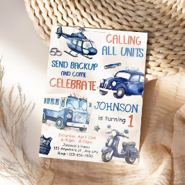 Convite Festa de primeiro aniversario do Garoto Policial