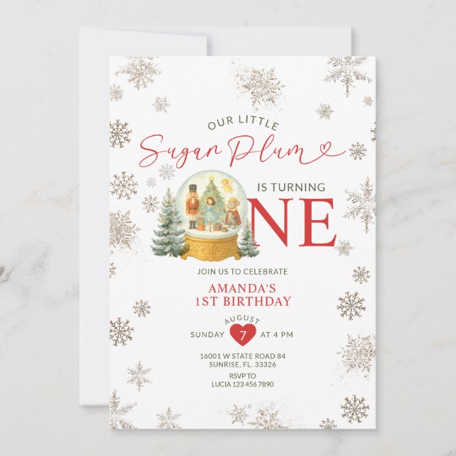 Convite Festa de primeiro aniversario do Noz-Cracker Winte (Frente)