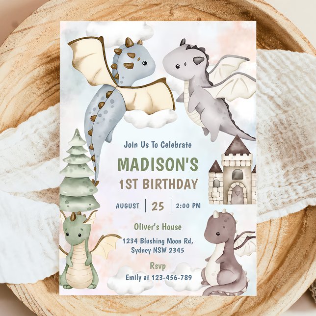 Convite Festa de primeiro aniversario do Rapaz do Dragão B (Criador carregado)