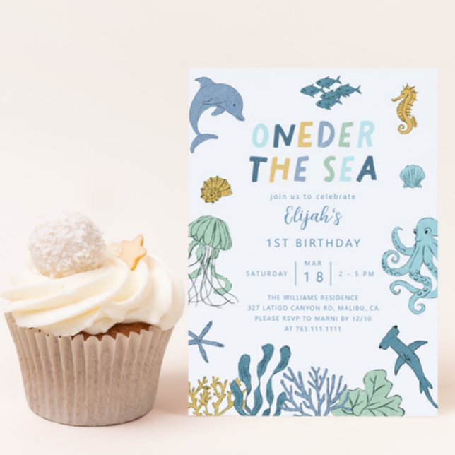 Convite Festa de primeiro aniversario do Sea Boy (Criador carregado)