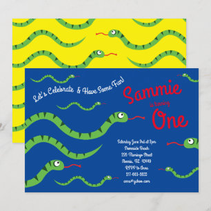 Convite Festa de primeiro aniversario dos répteis de Cobra