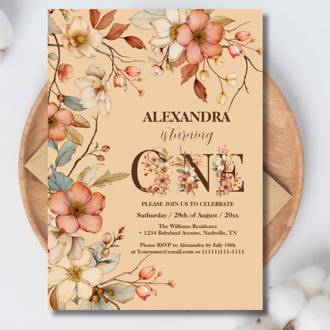 Convite Festa de primeiro aniversario Floral Magia (Criador carregado)