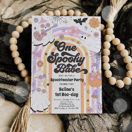 Convite Festa de primeiro aniversario Ghost Cute em Groovy